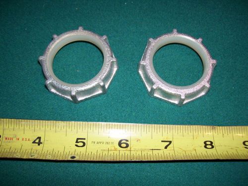 (2) - 1 1/4&#034; - INSULATED METAL CONDUIT BUSHINGS - NEW-OLD-STOCK