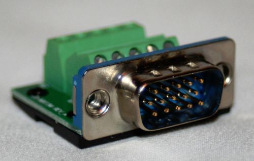 15 pin svga male terminal block connector w/screws  max blox btx cd-mx15m for sale