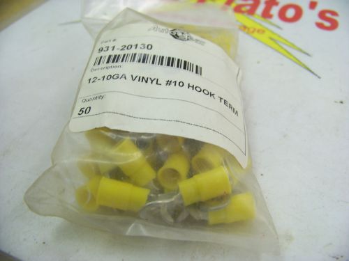 Autogear 931-20130 12-10GA Vinyl #10 hook terminal, yellow, 50 pcs stakon