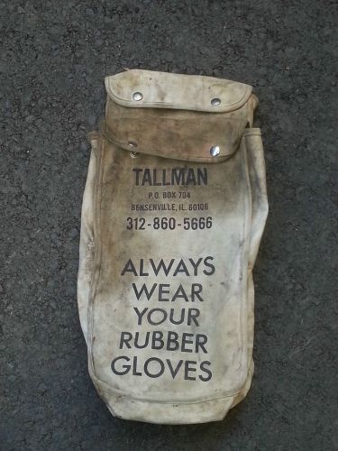 Vintage tallman bensenville il electrical lineman bashlin? canvas bag snap hook for sale
