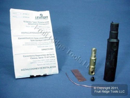 Leviton black ect 15 series detachable male cam plug 125a 600v set screw 15d21-e for sale