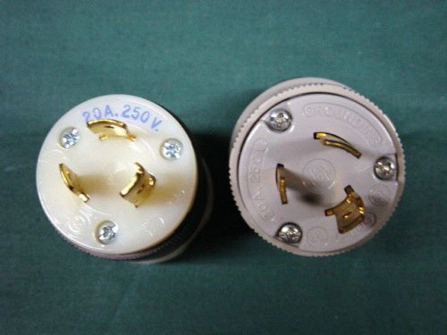 2 Used L6-20P Locking A C plugs (250 Volts, 20 Amps).