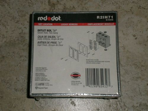 OUTLET BOX SEVEN HOLE TWO GANG RED-DOT WET LOCATION OUTLET BOX 1/2 R2IH71