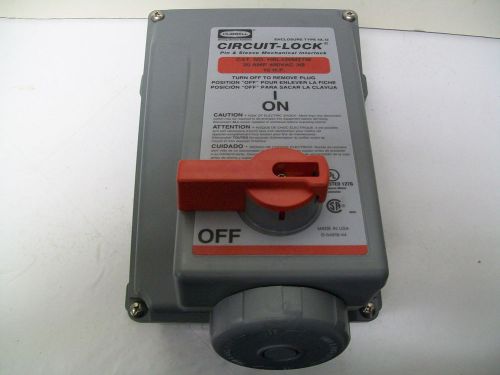 Hubbell HBL420MI7W 20 A 480 V 3 Phase 10HP Pin &amp; Sleeve Circuit-Lock Receptacle