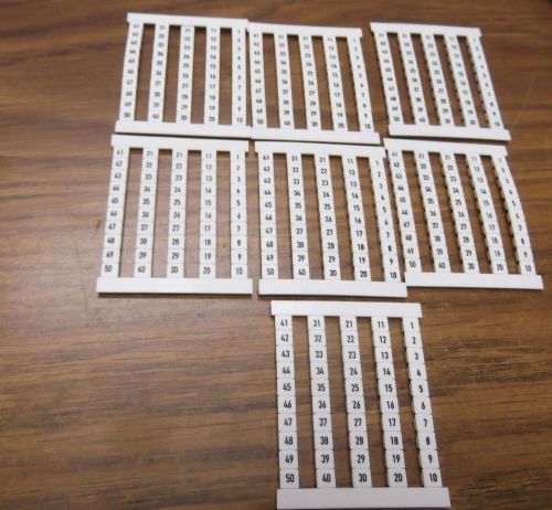 (quantity 7) 1-50 terminal block marker label number strips for wire for sale