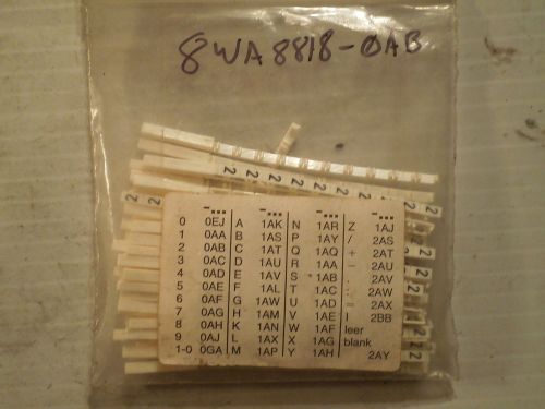 Partial pack with 320  remaining: siemens labels part no. 8wa8818-0ab for sale