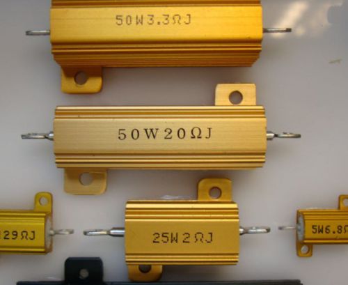 Gold Tone Screw Tabs  Aluminum Resistor Resistance  100 Watt 5% 300 Ohm QTY1