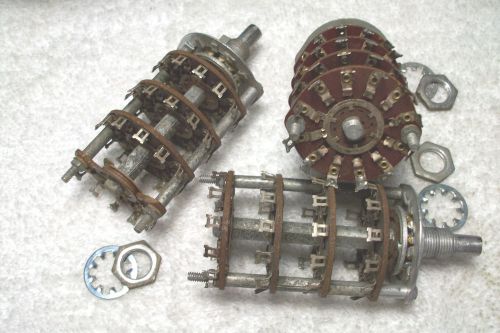 THREE 4 Pole/12 Throw Non-shorting Rotary Switches   Removed from equipment