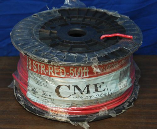 Cme wire cable 8 gauge str red thwn02 or thhn 500&#039; gasoline oil resistant for sale