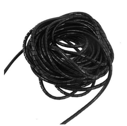 6mm outside dia 6.4m pe polyethylene spiral cable wire wrap tube black for sale