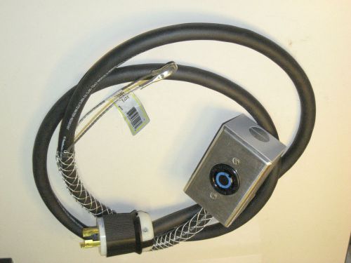 6.5 ft 10 awg (5.27mm?) power cable w/ leviton 2720 locking 30a outlet box #e19 for sale