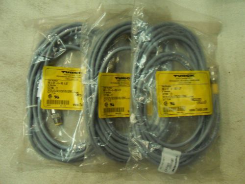 (d8) 3 new turck rk45t4rs45t  cord set 5 pin for sale