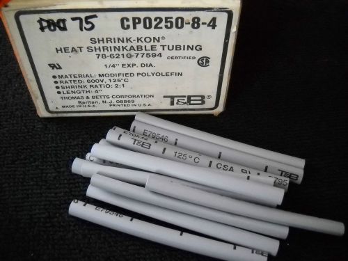 Thomas &amp; betts shrink-kon cp0250-8-4 heat shrink tubing 1/4&#034; dia. box of 75 pcs for sale