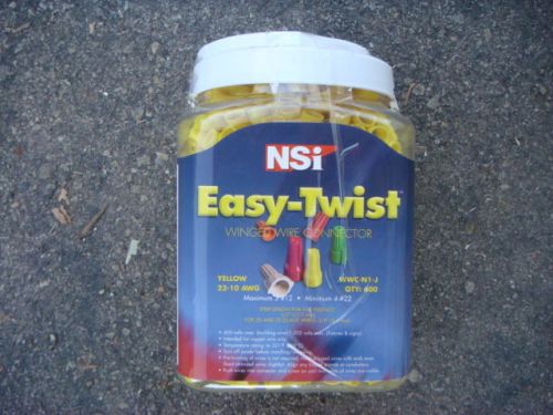 Lot 600 easy-twist yellow winged wire nuts 22-10 awg wwc-n1-j for sale