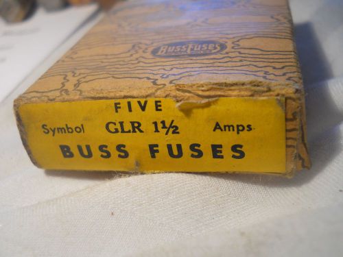 Box of 5 bussman glr 1 1/2 amp buss fuses for sale