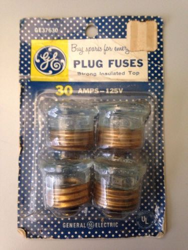 GE Plug Fuses 30 Amps 125 Volt Set of 4 New Sealed GE37630-4DP