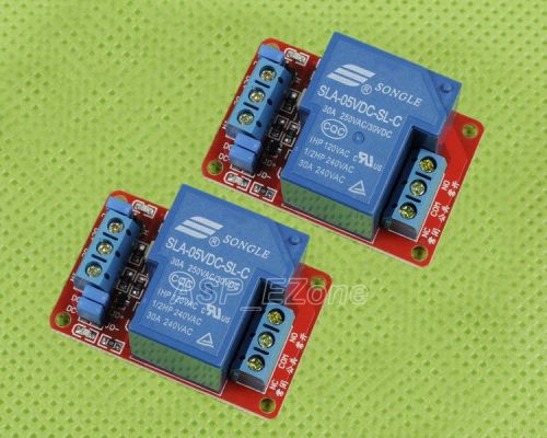 2pcs 5V 30A 1-Channel Relay Module with Optocoupler H/L Level Triger for Arduino