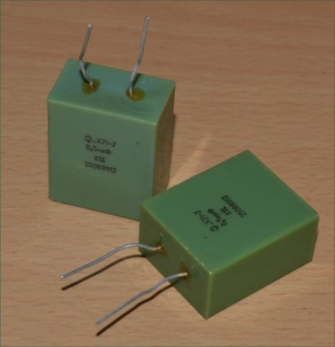 0.5uf 250v ±1% polystyrene capacitors. qty=2pcs for sale