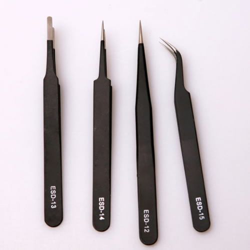6 pcs all purpose precision tweezer set stainless steel anti static tool kit hot for sale