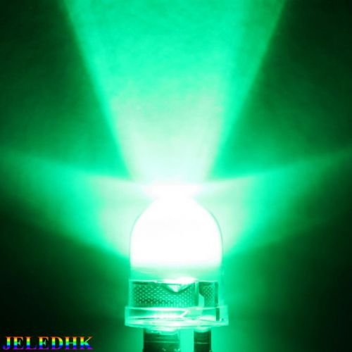 NEW 5 Pieces 10mm 40° 0.5W 5-Chips Green LED 200,000mcd FOR Car Boat Light DIY