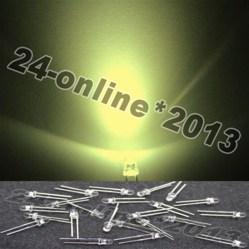 1000PCS 3mm 2pin waterclear Warmwhite Round Top Plug-in LED lamp beads DIY