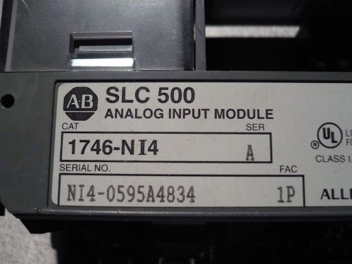 Allen bradley 1746-ni4  (4) analog input for programmable controller for sale