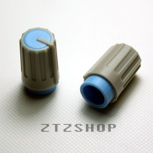 2 x Knob Grey with Blue Mark for Potentiometer Pot - ZTZSHOP- Free Shipping