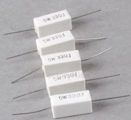 5W 33 R Ohm Ceramic Cement Resistor (5 Pieces) IOZ