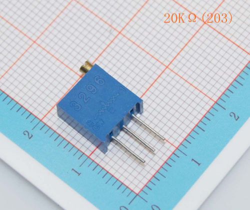 100pcs 3296W Trimpot Trimmer Potentiometer Pot Resistors, New,    20K?(203)
