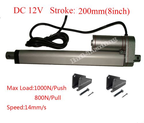 Dc 12v heavy duty 8&#034; linear actuator w/ brackets stroke 220 pound load max lift for sale