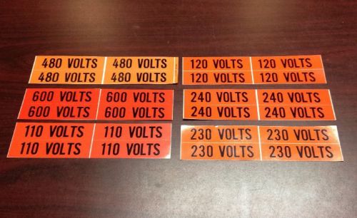 24 New WH Brady Wire Voltage Marker Cards 600 480 110 120 240 230 Volts