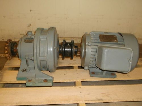 Toshiba 3 phase induction 7 1/2 hp motor  &amp; sm-cyclo gear reduced drive h-56a for sale