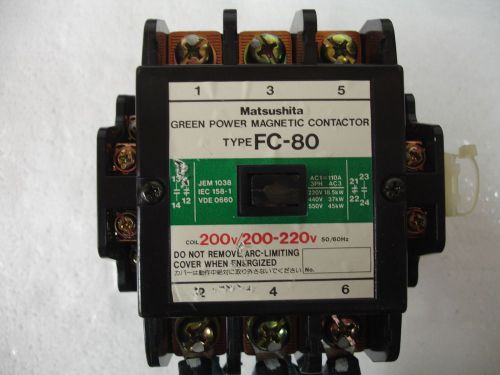 Matsushita bmr6-80-2 fc80-ac200v green power magnetic contactor 30hp@240 ge ct for sale
