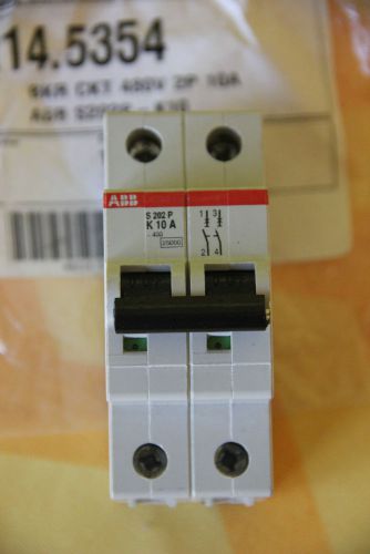 ABB Miniature Circuit Breaker 2 Pole S202 P-K10, BKR CKT 480V 2P 10A, new