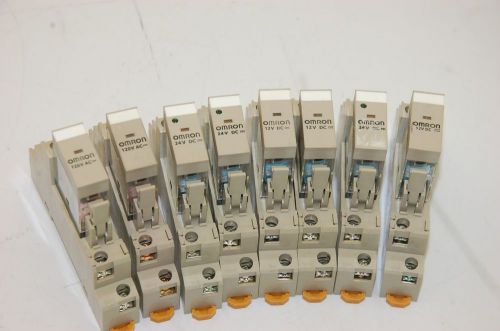 Omron 240vac/30vdc relays, 12v, 24v &amp; 120v - lot of 8 for sale