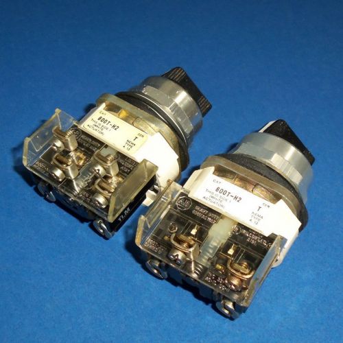 ALLEN BRADLEY 2- POSITION SELECTOR SWITCHES, 800T-H2 SER. T, LOT OF 2