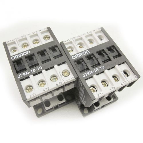 Lot of 2 omron j7kn-18-10 18a ac3 400vac 3hp 3pole 24vdc contactor j7kn1810 for sale