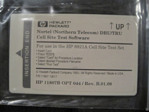 Hp agilent 11807b option 044 tru/dru cell site test software card rev b.01.08 for sale