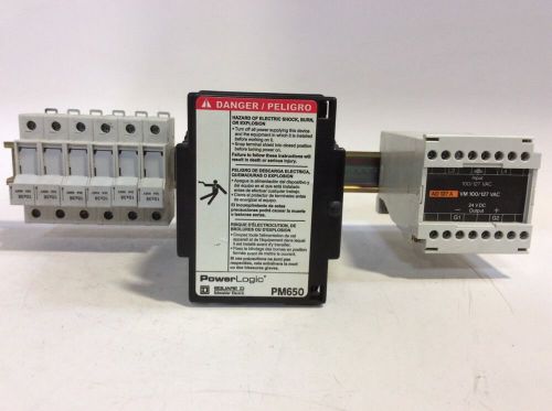 SQUARE D POWER LOGIC POWER METER PM650 W/ Fusetek Df38-1 And AD127A