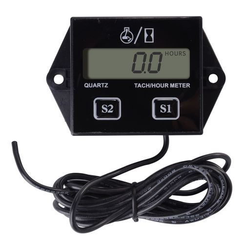 Tach/hour meter digital waterproof tachometer max rpm lcd display te101 for sale