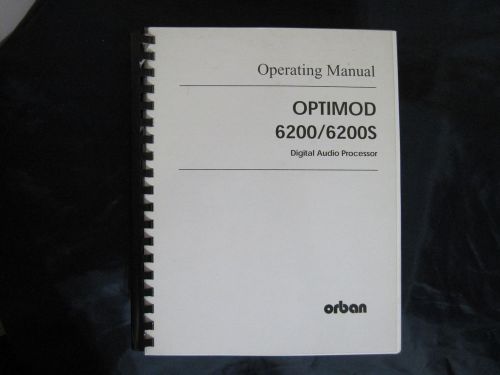 Orban Optimod 6200/6200S Instruction Manual