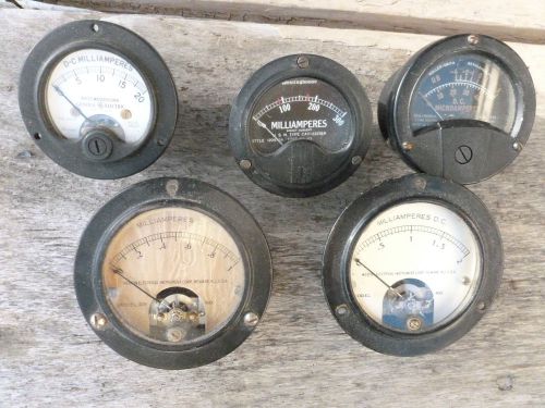 Five panel mount meters. all work. for sale