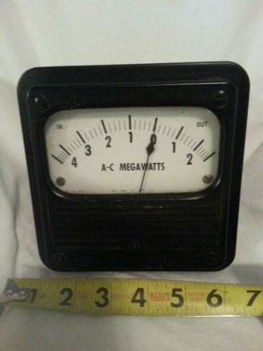 AC Megawatts panel meter Vintage Antique