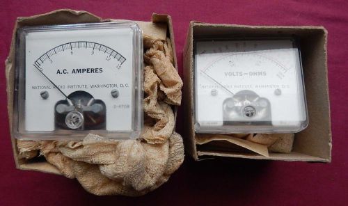 New Old Stock National Radio Institute Simpson Volts-Ohms &amp; AC Amperes - 2 PCS.