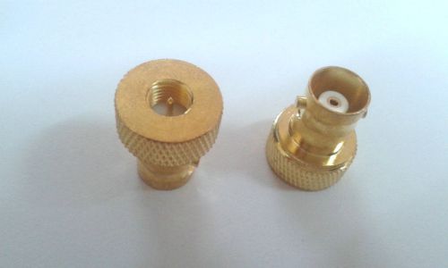 100pcs brass gold bnc female jack to sma male plug rf coax adapter connector for sale