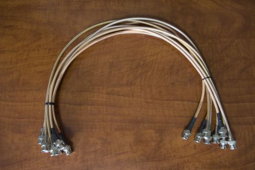 LOT of 8x 2ft long RG400 50ohm BNC Double Shielded Coaxial Cable Silver Plated
