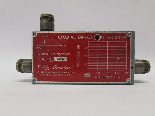 Narda 3002-30 type n coaxial directional coupler 950 mhz - 2 ghz -30db for sale