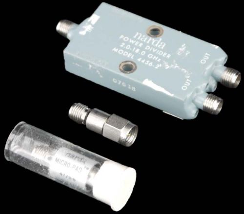 Narda 4456-2 2-18ghz 2-way power divider sma female w/micro-pad 4779-6 connector for sale