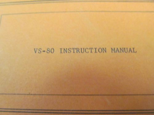 Texscan VS-80 Sweep Generator Instruction Manual w/schematics 46021