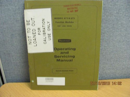 BECKMAN MODEL 673/675: Function Modules for 6300 Series - Op&amp;Svc Manual # 16939